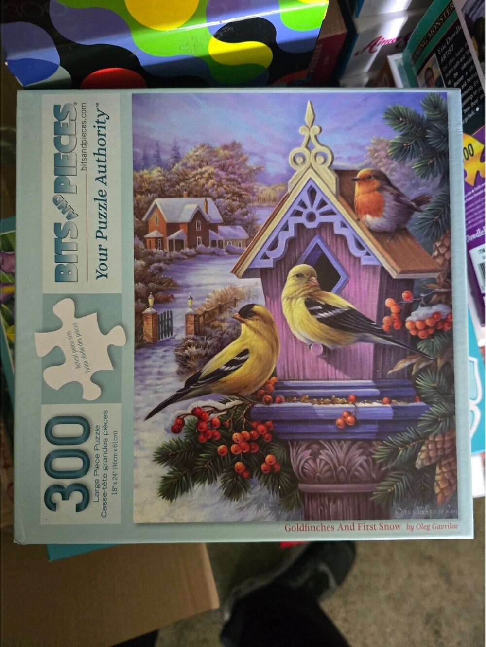 Bits and Pieces Goldfinches and Firs 300 Piece Jigsaw Puzzle Complete Birds